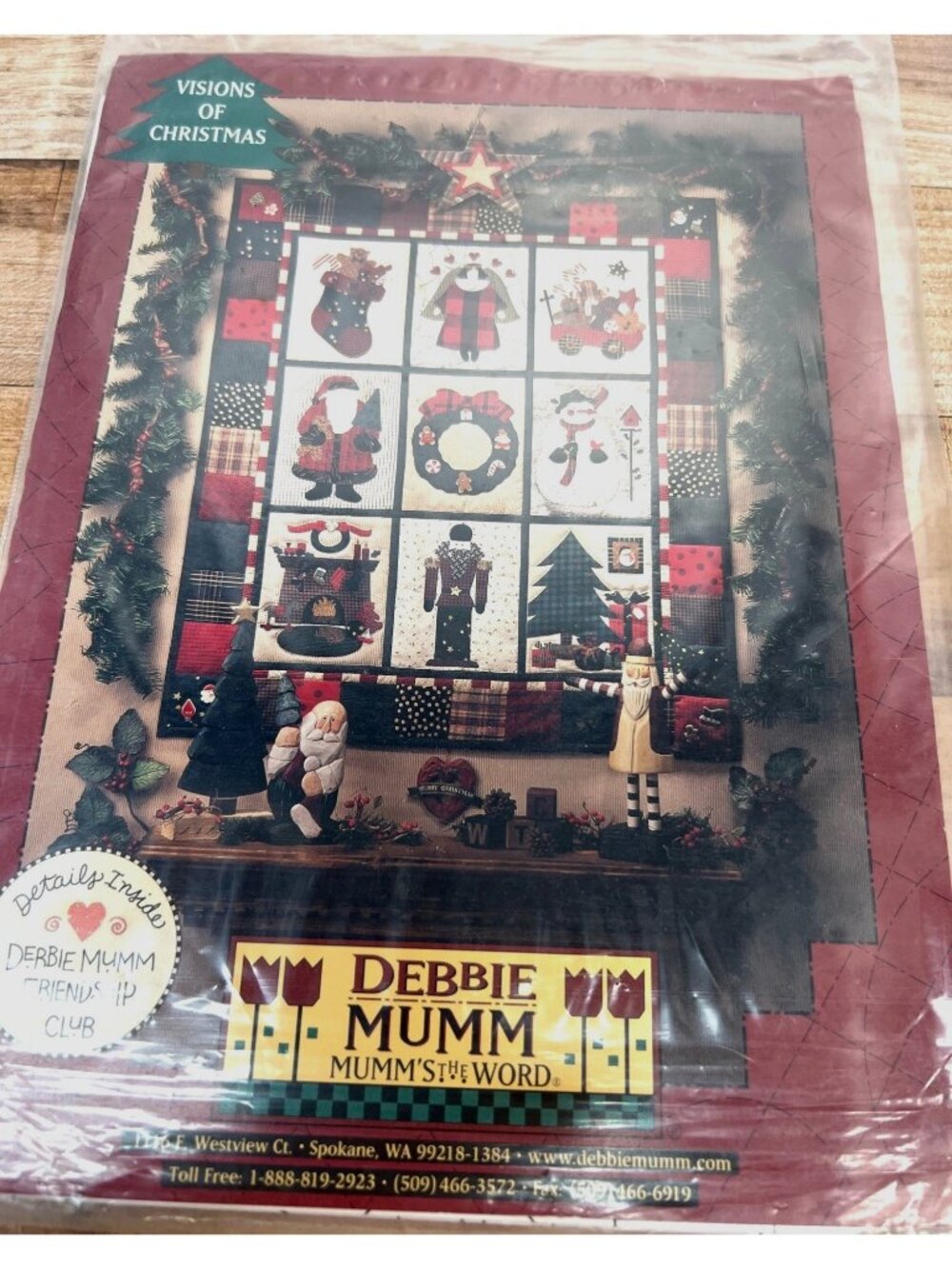 Debbie Mumm Visions Of Christmas Quilt Pattern 36" X 42" Festive Wall Hanging